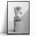 Adorable Pony Bathroom Wall Art - Modern Black and White Decor