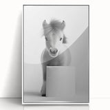 Adorable Pony Bathroom Wall Art - Modern Black and White Decor