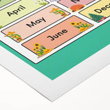 Months of the Year - Kids Educational Wall Art Learning Print