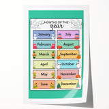 Months of the Year - Kids Educational Wall Art Learning Print