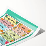 Months of the Year - Kids Educational Wall Art Learning Print