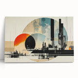 Black and white photo of London Bridge on stretched canvas, ideal for kitchen wall art.