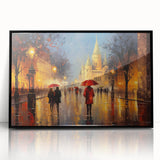 Large abstract wall art depicting a Parisian street scene in muted black and white tones on a framed acrylic.