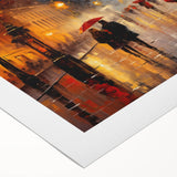 Art deco poster of Paris skyline in muted gray and blue tones on rolled canvas, ideal for dining room wall art.