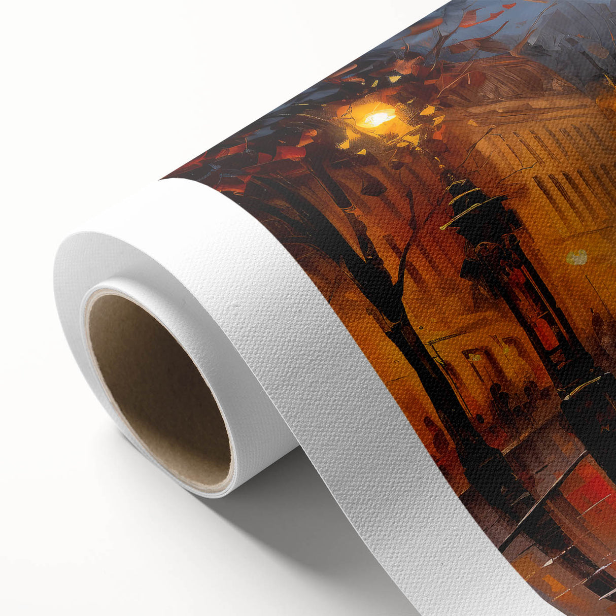 Art deco poster of Paris skyline in pastel shades on rolled canvas, ideal for nursery wall art or dining room decor.