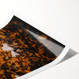 Extra large rolled print featuring line art flowers in muted autumnal hues, ideal for large living room wall art.