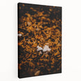 Autumn-themed abstract painting on stretched canvas, featuring warm orange and red tones, suitable for kitchen wall art.
