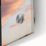 Large abstract wall art depicting spring themes in pastel shades on acrylic glass, suitable for dining room art.