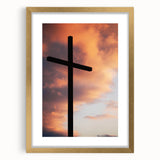 Extra large abstract art print featuring textured spring-themed elements in pastel shades, framed in gold.