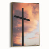 Framed canvas wall art featuring a vintage-style landscape painting of spring, with muted green and gold tones.