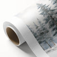 Art deco poster of a winter scene with soft blue and white tones on rolled canvas, ideal for nursery wall art.