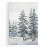 Winter landscape in black and white on large stretched canvas, ideal for kitchen wall art.