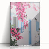 Art Deco poster depicting a summer scene in pastel colors on white acrylic, ideal for nursery wall art.