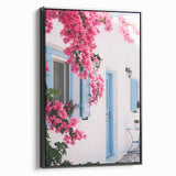 Black and white landscape painting on framed canvas featuring a vintage poster style, ideal for bedroom wall art.