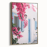 Vintage poster art of a summer landscape on framed canvas, with muted earth tones, ideal for bedroom wall decor.