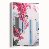 Extra large vintage poster art on canvas, featuring colorful abstract designs on a black background.