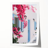 Extra large rolled canvas print featuring a floral design in vibrant summer colors, ideal for dining room wall art.