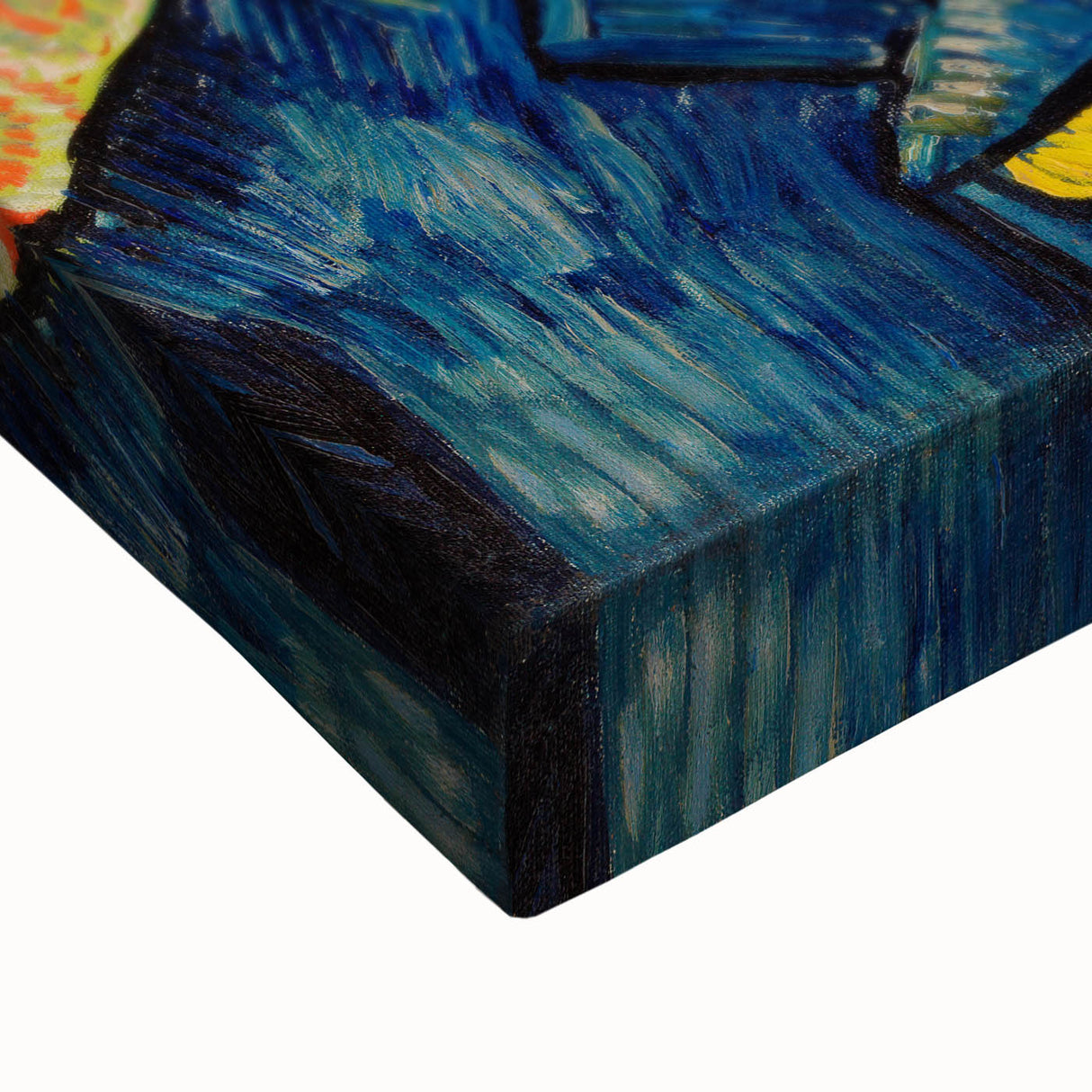 Large art depicting a black and white landscape painting on stretched canvas, ideal for bedroom wall decor.