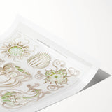 Modern Wall Art - Intricate Jellyfish Scientific Illustration in Green