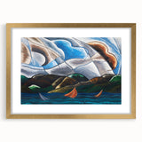 Clouds and Water" Abstract Modern Art - Contemporary Coastal Decor