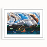 Clouds and Water" Abstract Modern Art - Contemporary Coastal Decor