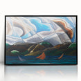 Clouds and Water" Abstract Modern Art - Contemporary Coastal Decor