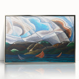 Clouds and Water" Abstract Modern Art - Contemporary Coastal Decor