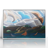 Clouds and Water" Abstract Modern Art - Contemporary Coastal Decor