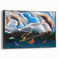 Clouds and Water" Abstract Modern Art - Contemporary Coastal Decor