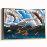 Clouds and Water" Abstract Modern Art - Contemporary Coastal Decor
