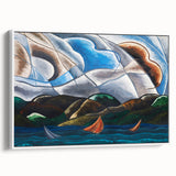 Clouds and Water" Abstract Modern Art - Contemporary Coastal Decor