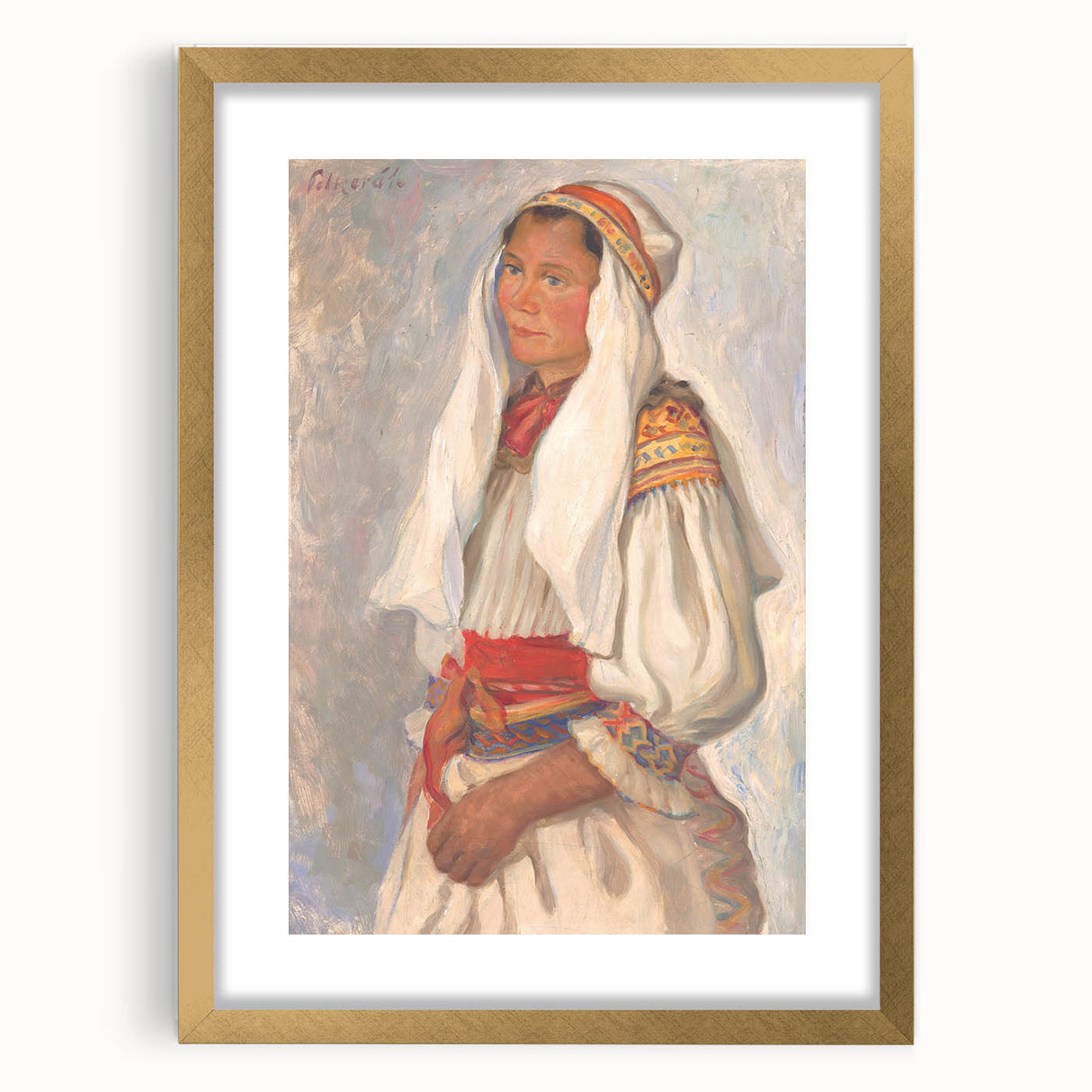 Modern Wall Art - Vibrant Portrait of Elegance in Minimalist Style