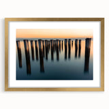 Silent Pier Remnants – Dynamic Coastal Abstract Motion Wall Art