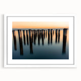Silent Pier Remnants – Dynamic Coastal Abstract Motion Wall Art
