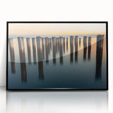 Silent Pier Remnants – Dynamic Coastal Abstract Motion Wall Art
