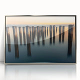 Silent Pier Remnants – Dynamic Coastal Abstract Motion Wall Art