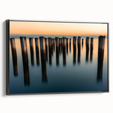 Silent Pier Remnants – Dynamic Coastal Abstract Motion Wall Art