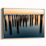 Silent Pier Remnants – Dynamic Coastal Abstract Motion Wall Art