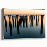 Silent Pier Remnants – Dynamic Coastal Abstract Motion Wall Art