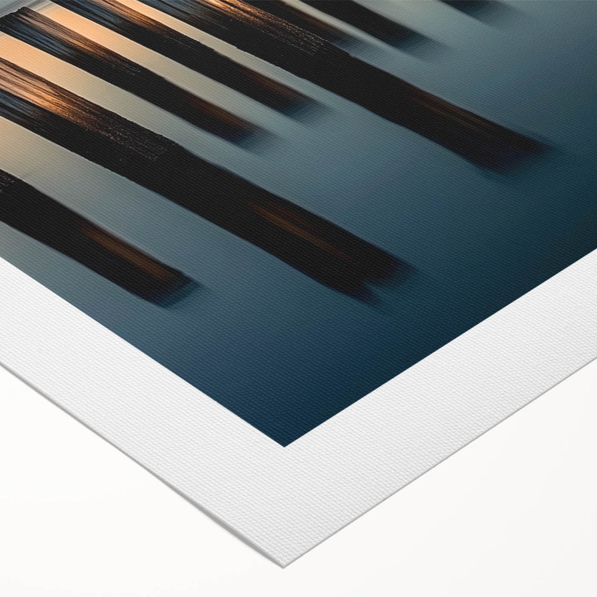 Silent Pier Remnants – Dynamic Coastal Abstract Motion Wall Art