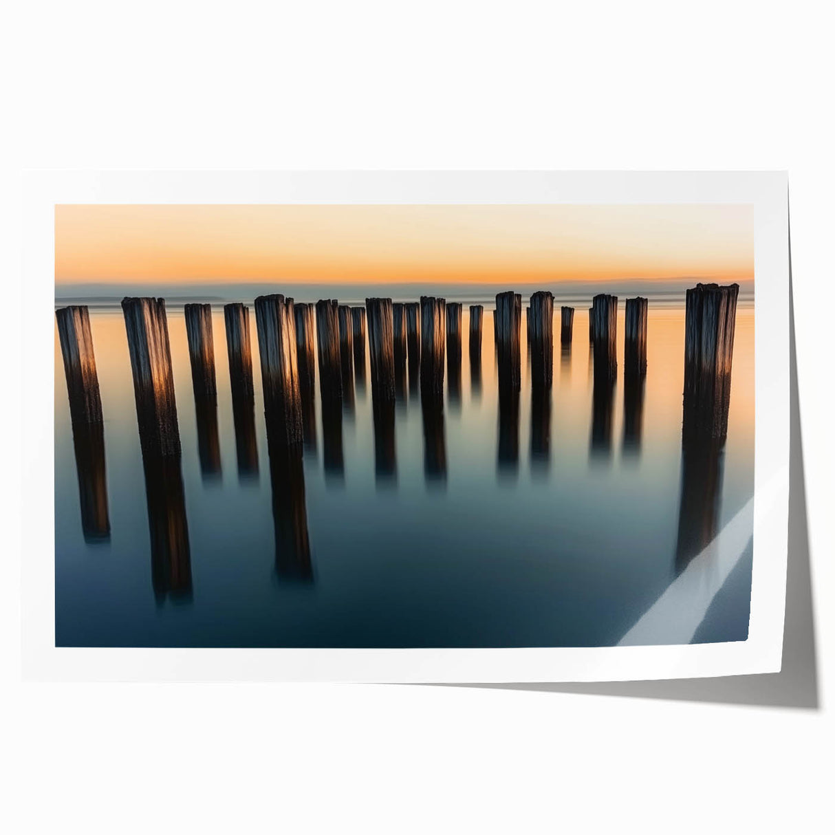 Silent Pier Remnants – Dynamic Coastal Abstract Motion Wall Art