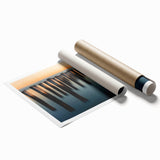 Silent Pier Remnants – Dynamic Coastal Abstract Motion Wall Art