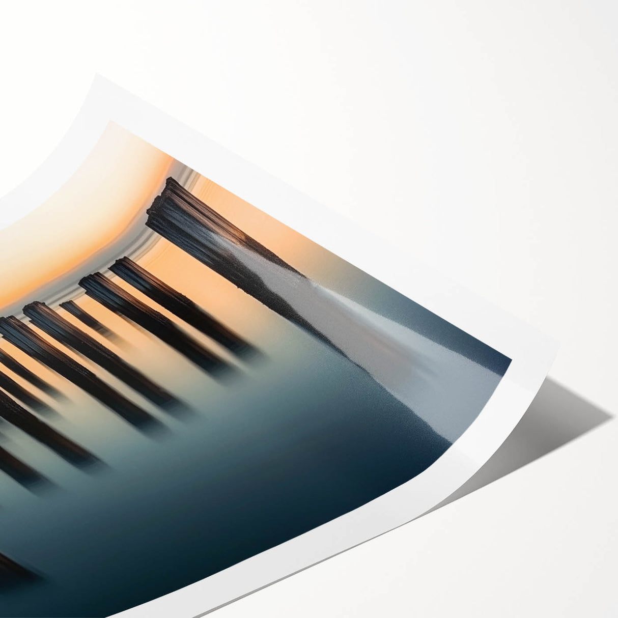 Silent Pier Remnants – Dynamic Coastal Abstract Motion Wall Art