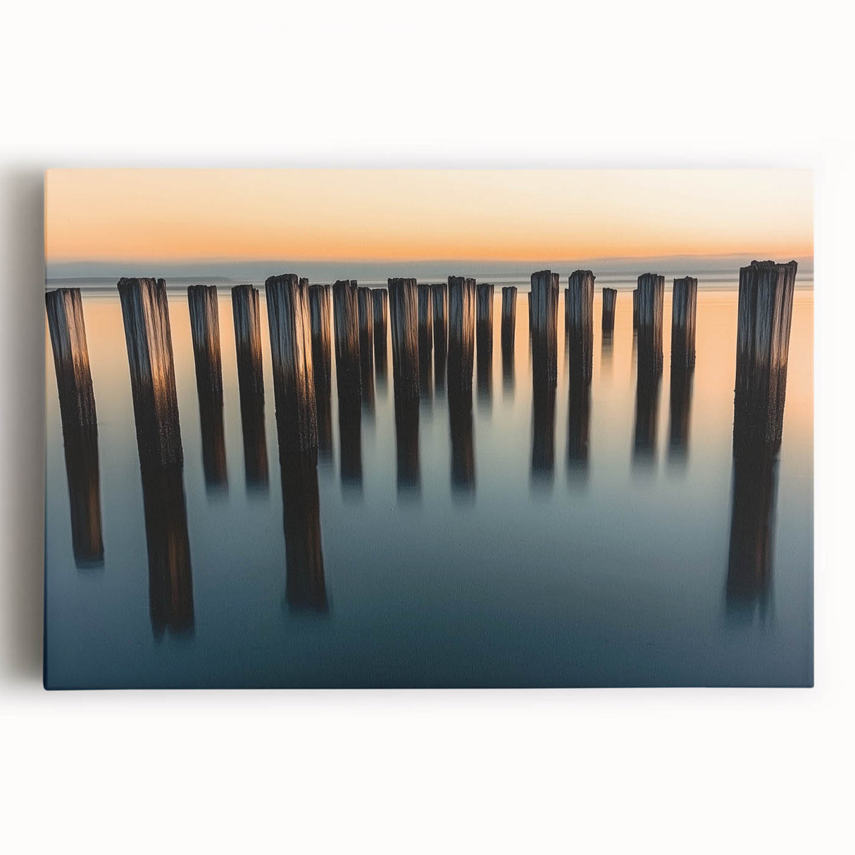 Silent Pier Remnants – Dynamic Coastal Abstract Motion Wall Art