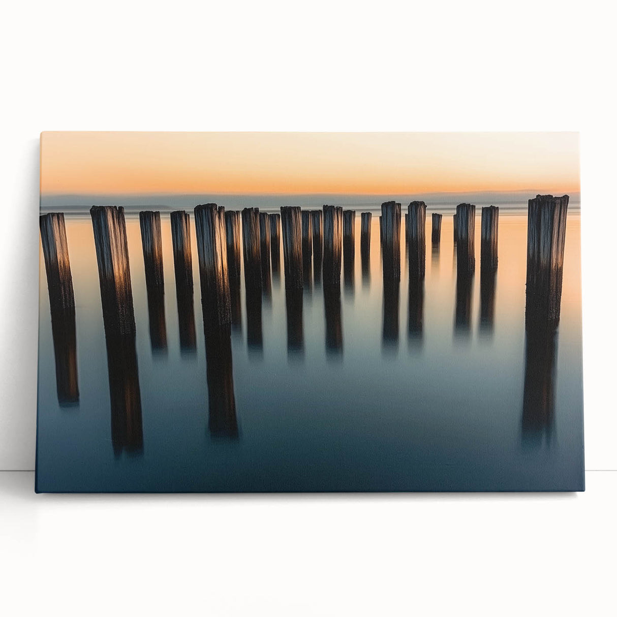 Silent Pier Remnants – Dynamic Coastal Abstract Motion Wall Art
