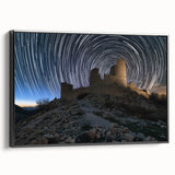 Framed canvas print showcasing a scenic landscape with a majestic castle, set against a vibrant blue sky. The artwork features rich colors and detailed textures, perfect for enhancing home decor.