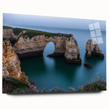 Acrylic wall art depicting a stunning landscape of cliffs, showcasing vibrant colors and intricate details, elegantly displayed in a glass frame for modern decor.