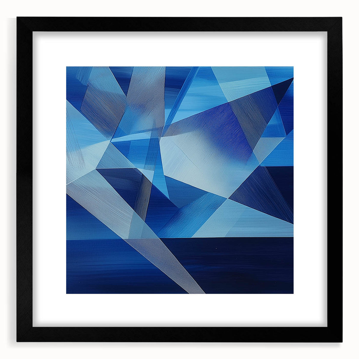 Geometric Blue Bedroom Wall Art – Modern Canvas Print