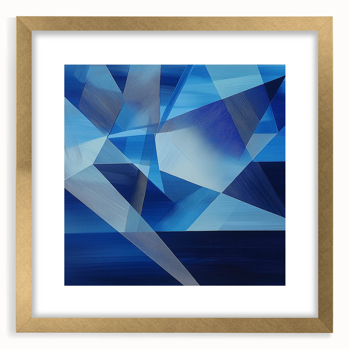 Geometric Blue Bedroom Wall Art – Modern Canvas Print