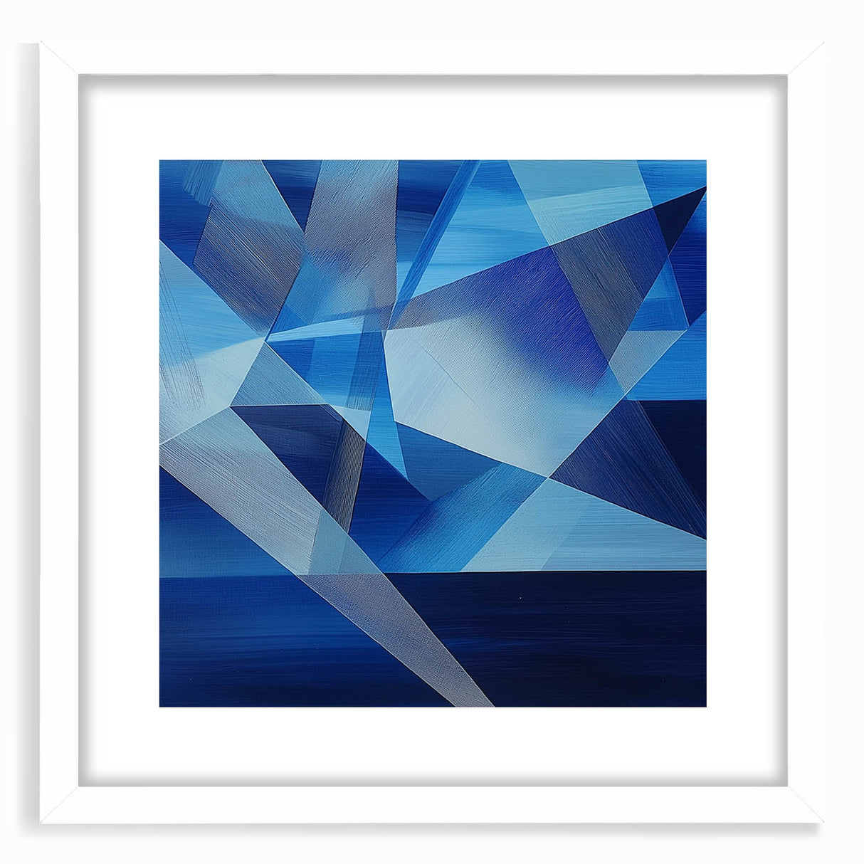 Geometric Blue Bedroom Wall Art – Modern Canvas Print